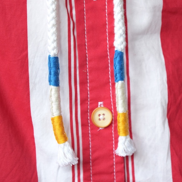 J Crew Red White Striped Poplin Drawstring Skirt w/ Pockets, SIZE: Small - Picture 4 of 6